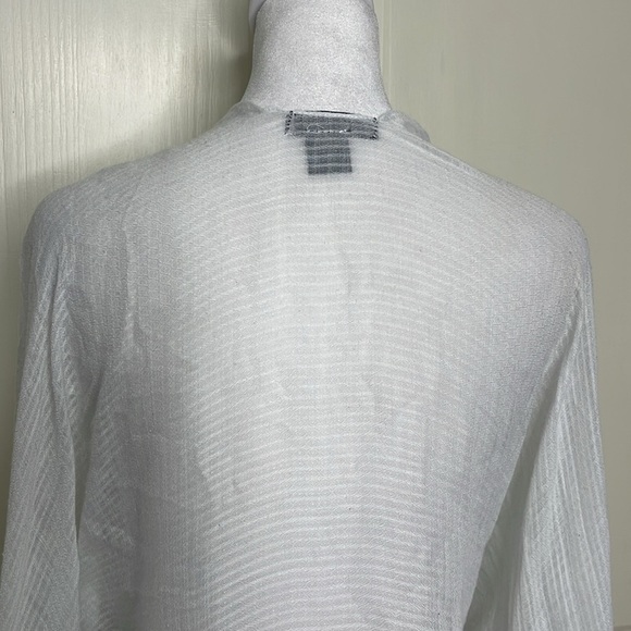 Steve Madden Women’s White Open Front Cardigan White One Sz Coverup Beach Pool - Picture 6 of 8